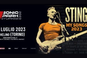 Tabellone data Sting 12 luglio Stupinigi Sonic Park SpazioRock