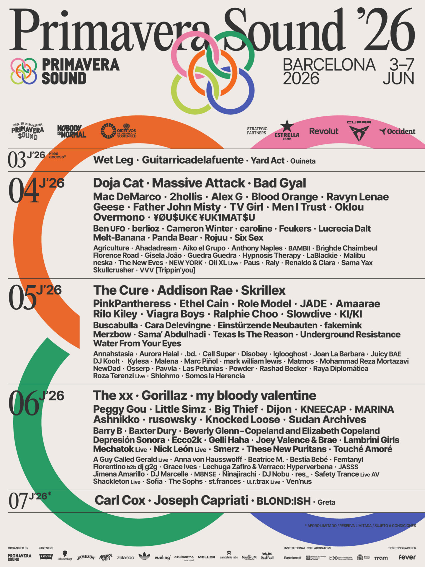 Lineup PrimaveraSoundBarcelona26