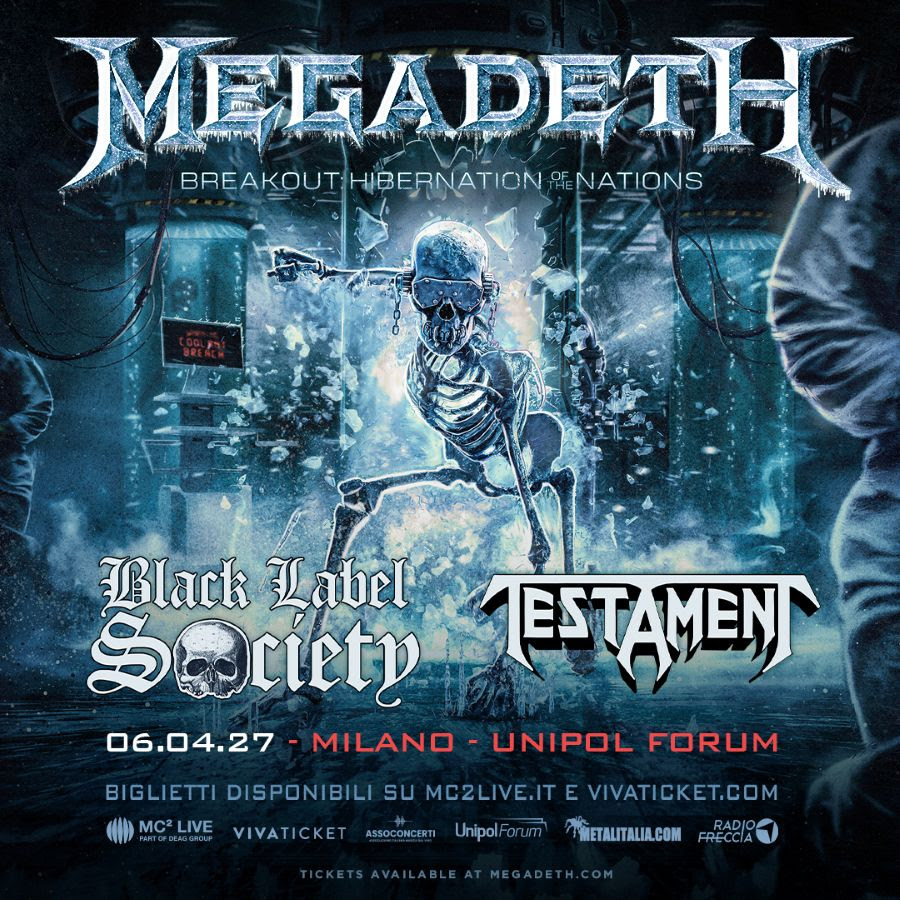 Megadeth locandina Milano 2026